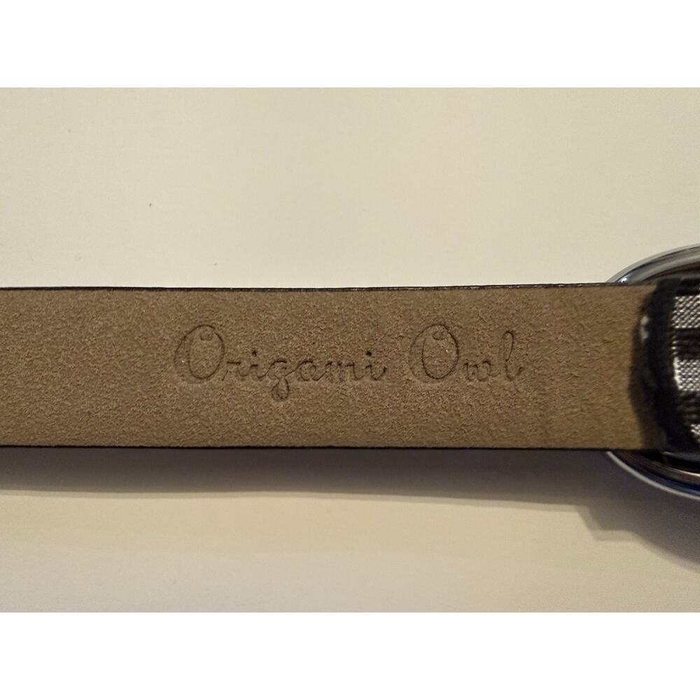 Origami Owl Dog Collar Locket Charm Gingham Black White NWOT Small/Med - Picture 6 of 11